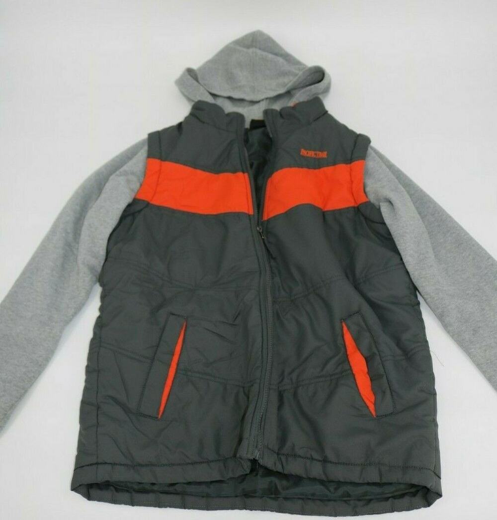 Pacific Trail Big Boys Jacket Hooded Gray Orange Winter Youth Size XL 18/20